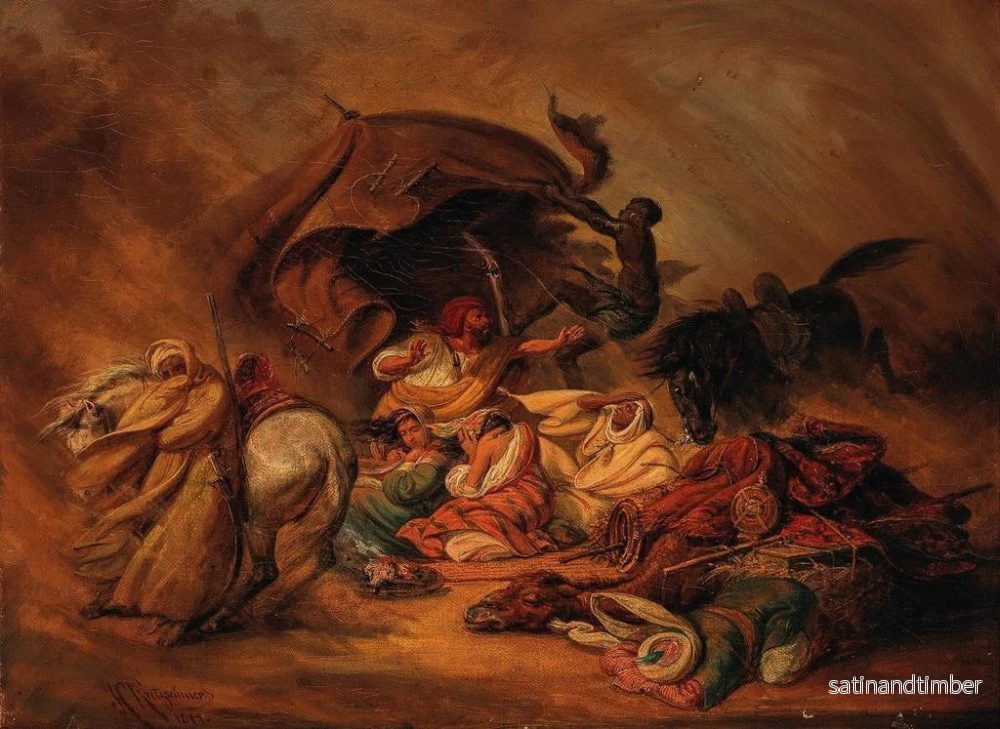 Reproduktion av målningen En karavan i öknen under en simoun - Johann Hermann Kretzschmer - Bild 2
