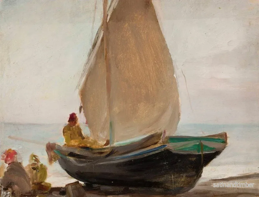 Reproduktion av målningen Bateau à Aloupka, du voyage en Crimée - Jan Cybis - Bild 2