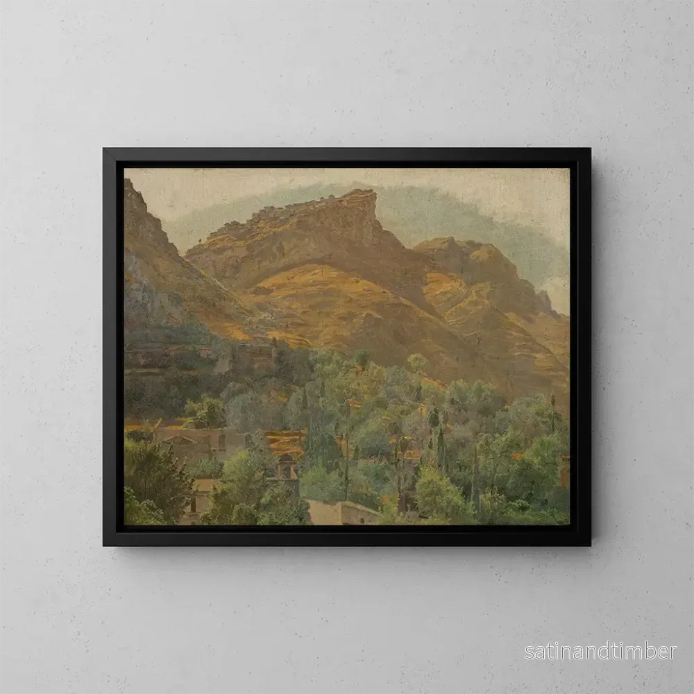 Reproduktion av målningen Vue sur la ville de montagne de Mola près de Taormine – Ferdinand Georg Waldmüller Reproduktion av målningen Vue sur la ville de montagne de Mola près de Taormine – Ferdinand Georg Waldmüller