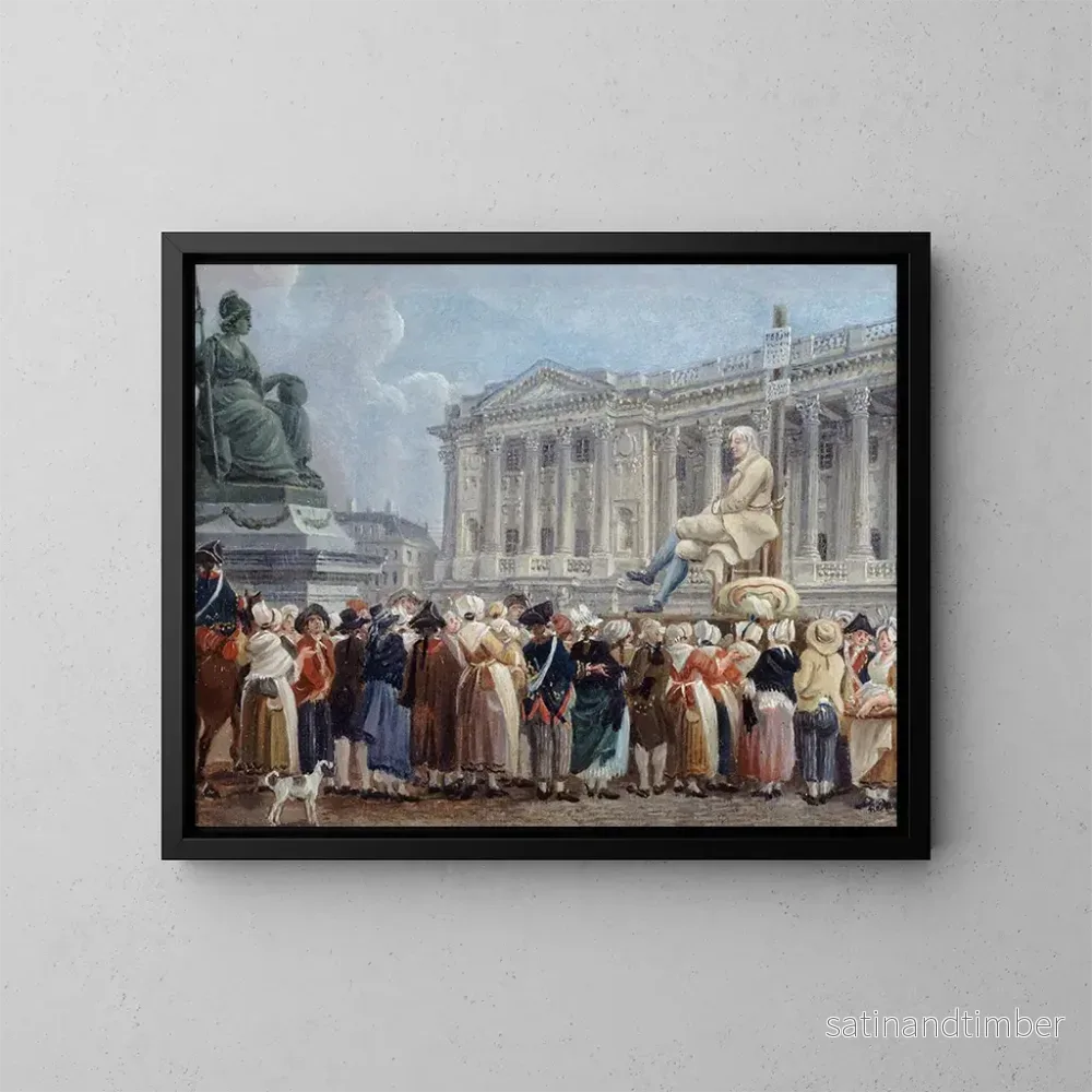 Reproduktion av målningen av Pierre Nicolas Perrin på Revolutionsplatsen den 29 vendémiaire år II - Pierre-Antoine Demachy
