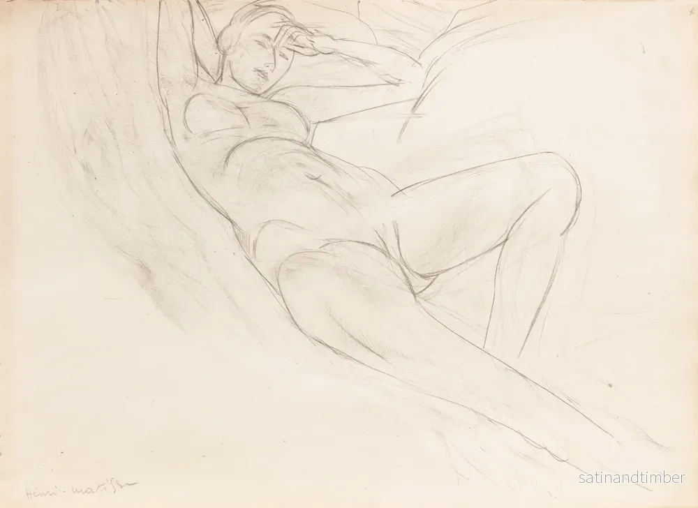 Reproduction du dessin Femme nue allongée – Henri Matisse Reproduction du dessin Femme nue allongée – Henri Matisse