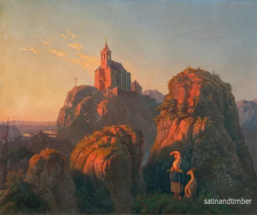 Reproduktion av målningen Landskap med kyrka vid skymningen - Emil Ludwig Lühr - Bild 2