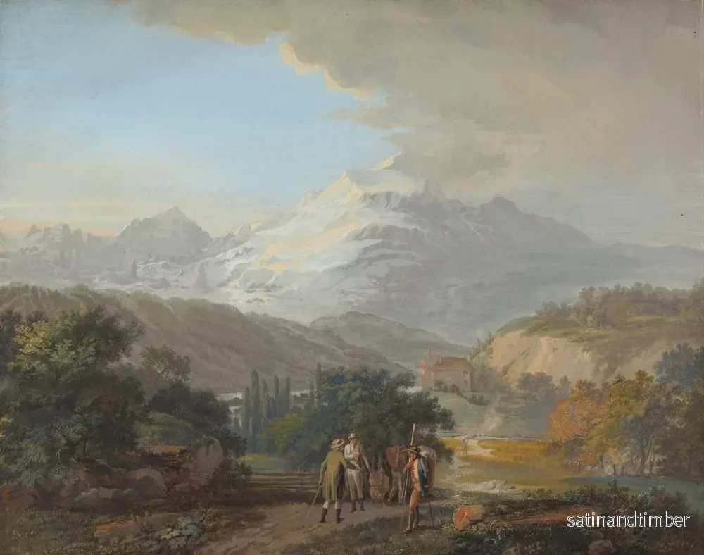 Reproduktion av målningen Vue du Mont Blanc dans la vallée de Salenges - Johann Georg Volmar - Bild 2