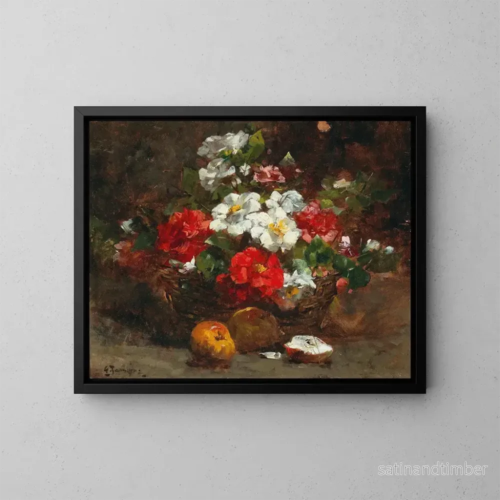 Reproduktion av målningen En korg full av blommor - Georges Jeannin