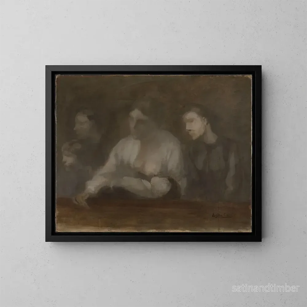 Reproduktion av målningen En familj - Eugène Carrière
