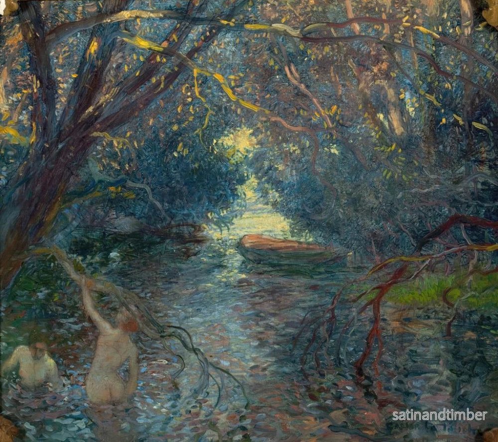 Reproduktion av målningen Baignade dans le bassin en canoë - Gaston La Touche - Bild 2
