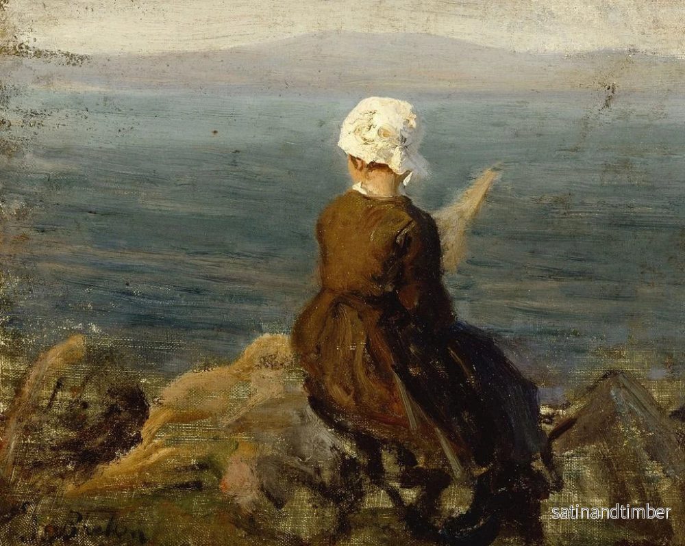 Reproduktion av målningen Filuse på klipporna i Douarnenez - Jules Breton - Bild 2