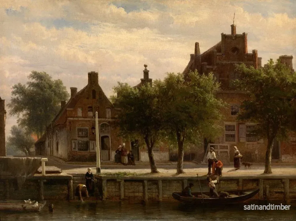 Reproduktion av målningen Vue du port de Hasselt, Overijssel - Cornelis Springer - Bild 2