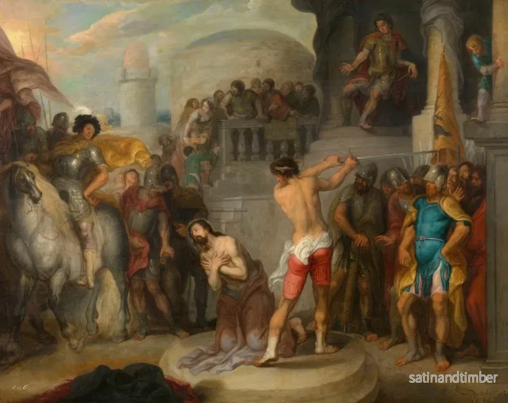 Reproduktion av målningen La décapitation de saint Paul - Simon de Vos - Bild 2