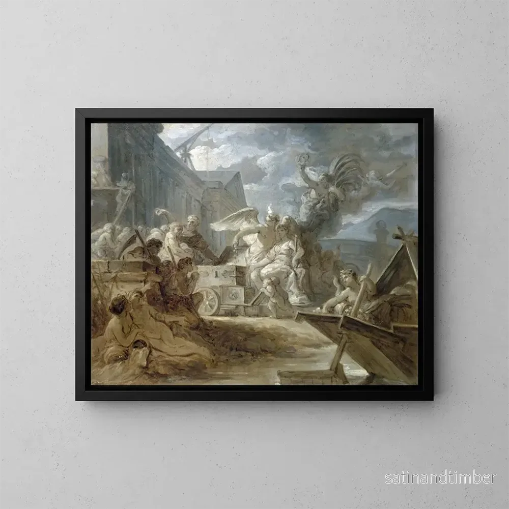 Reproduktion av målningen Allégorie de la ville de Paris - Gabriel-François Doyen