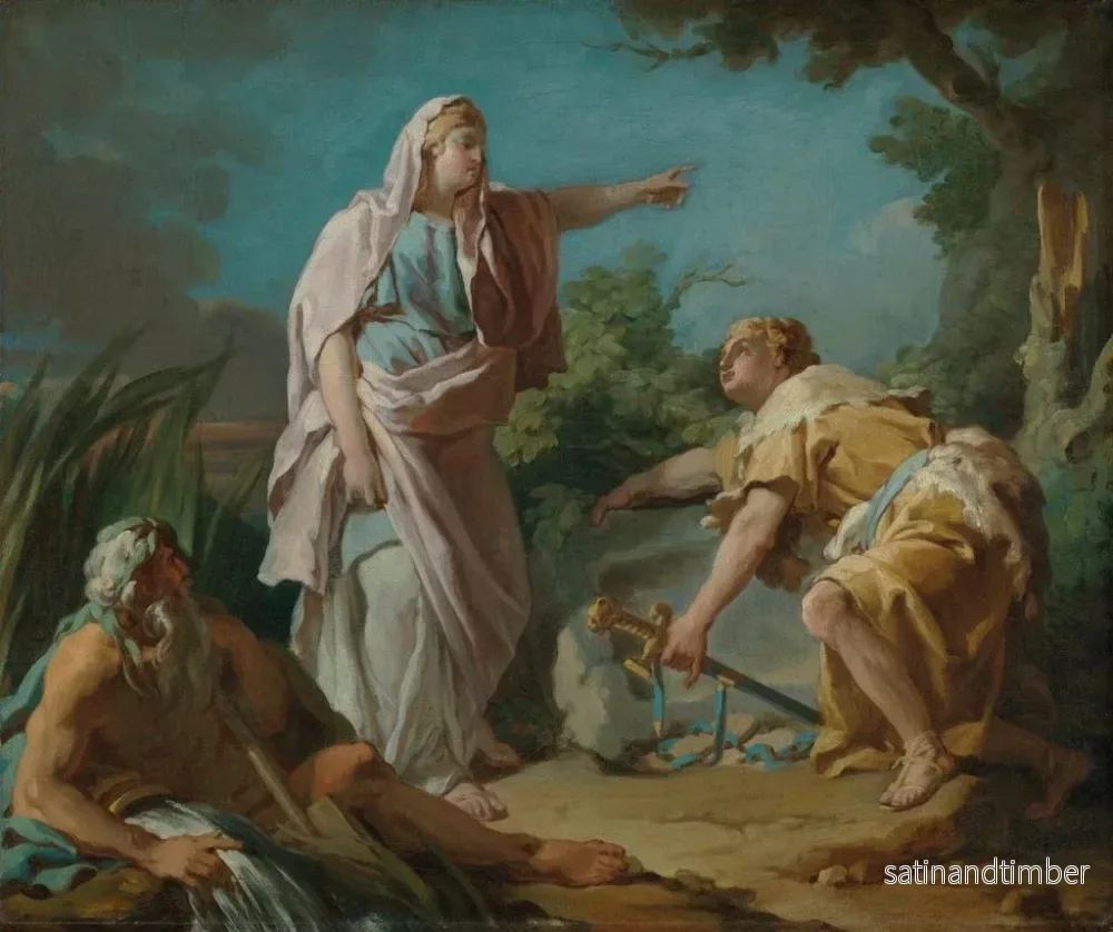Reproduktion av målningen Aethra som visar sin son Theseus platsen där hans far hade gömt sina vapen - Nicolas-Guy Brenet - Bild 2