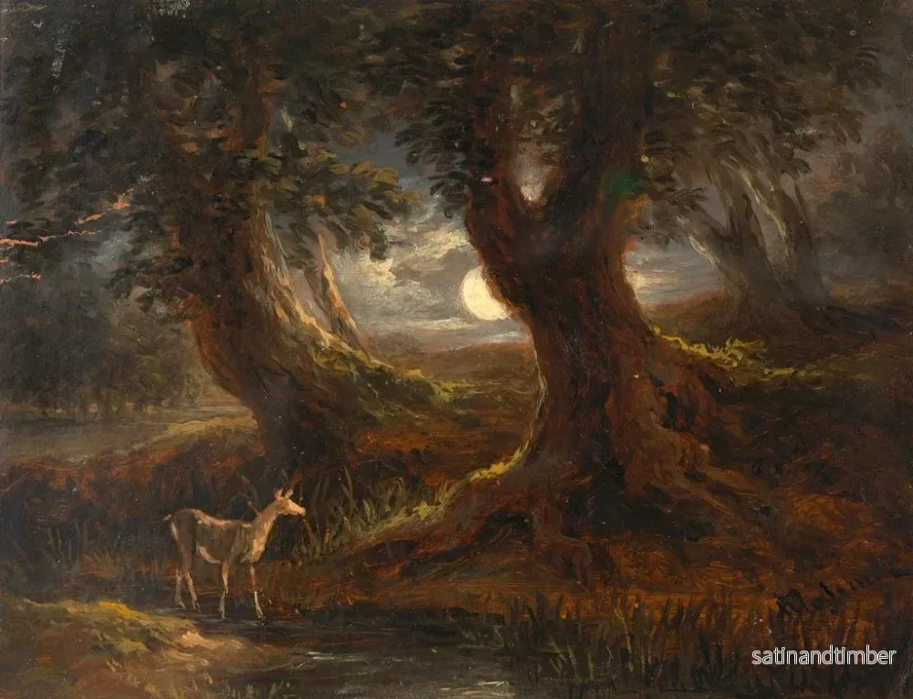 Reproduktion av målningen Del av skog vid månljus - Joseph Messmer - Bild 2