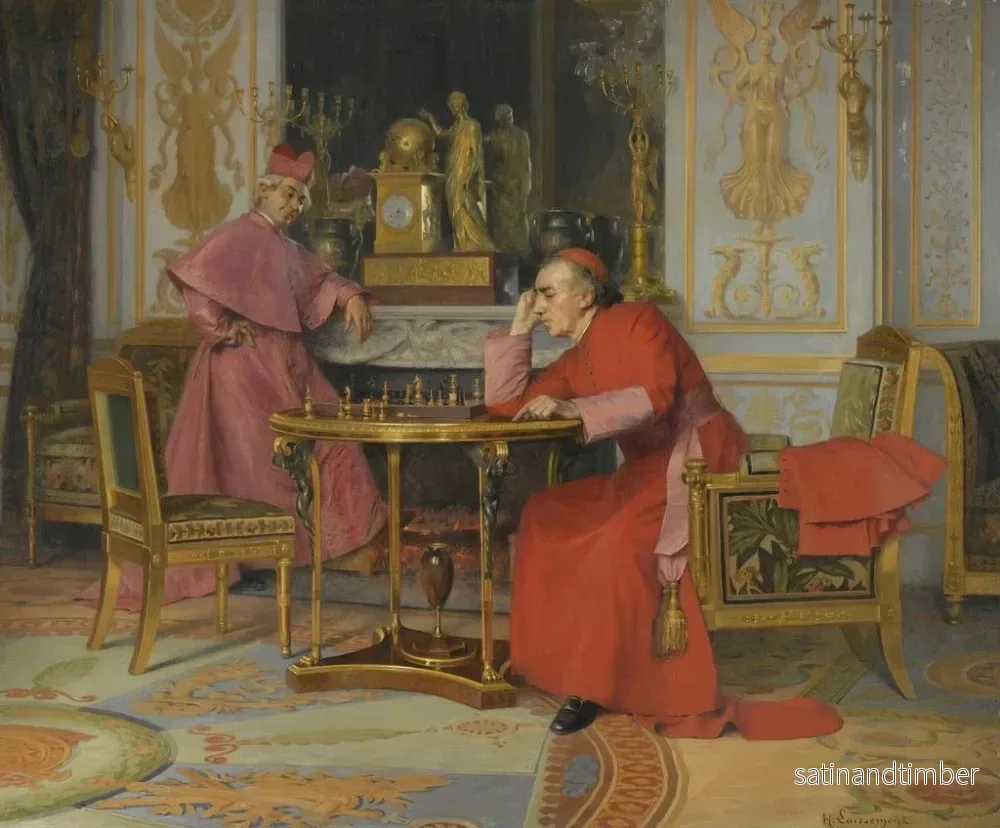 Reproduktion av målningen La Partie d'échecs - Henri Laissement - Bild 2