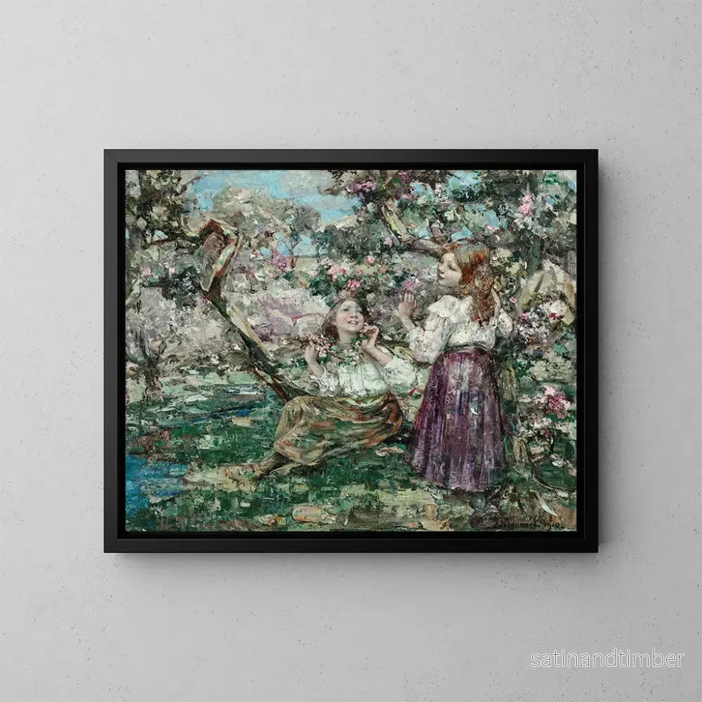 Reproduktion av målningen Flickor bland blommorna - Edward Atkinson Hornel