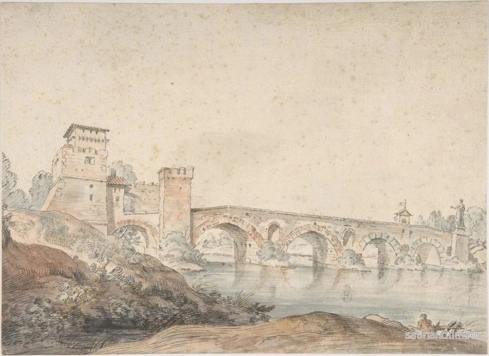 Reproduktion av målningen Pont Molle, Rom - Claude-Joseph Vernet - Bild 2