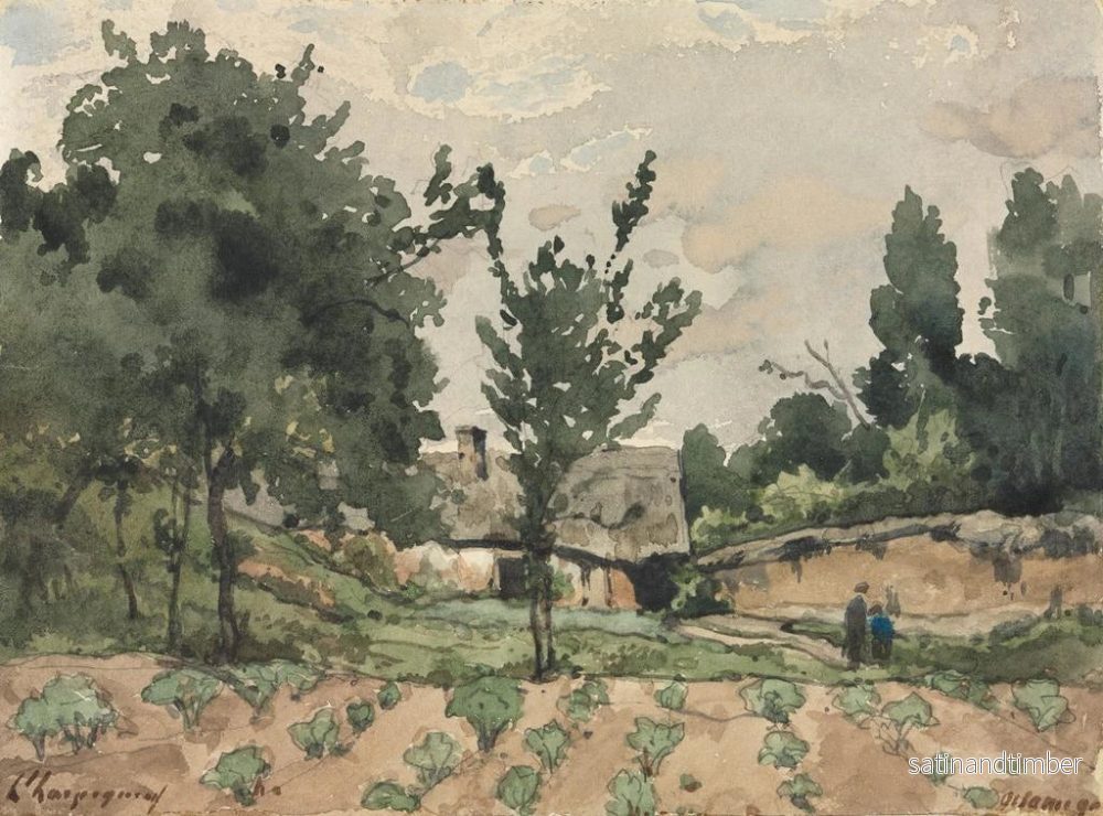 Reproduktion av målningen Landskap med gård - Henri-Joseph Harpignies - Bild 2