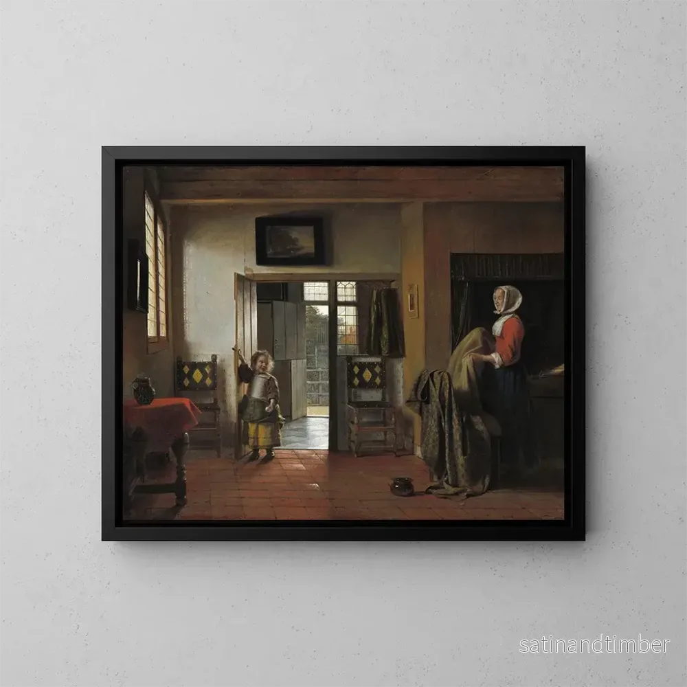 Reproduktion av målningen La Chambre à coucher - Pieter de Hooch