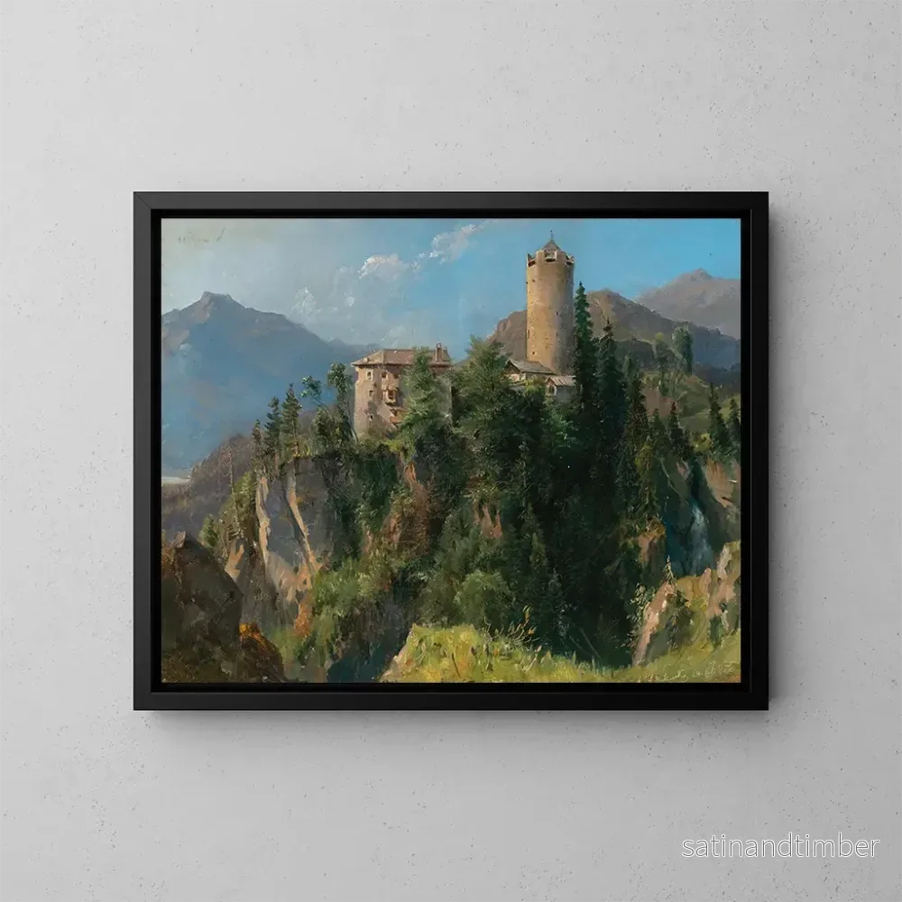 Reproduktion av målningen Vue du château de Klamm près d’Imst dans la vallée de l’Inn en Tyrol – Ludwig Halauska Reproduktion av målningen Vue du château de Klamm près d’Imst dans la vallée de l’Inn en Tyrol – Ludwig Halauska