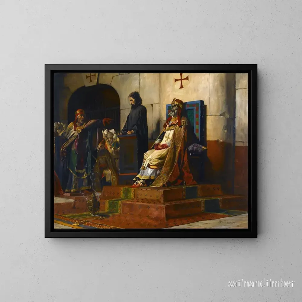 Reproduktion av målningen Le Jugement du pape Formose - Jean-Paul Laurens