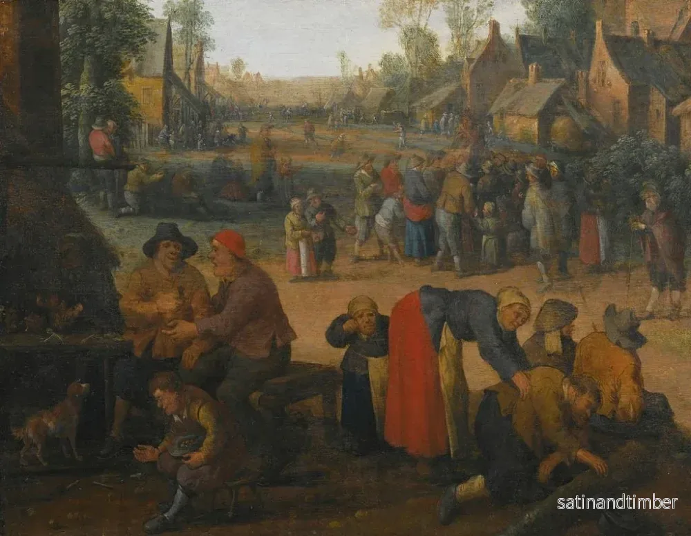Reproduktion av målningen En landsbygdsscen med många bönder och en kringresande köpman - Joost Cornelisz Droochsloot - Bild 2