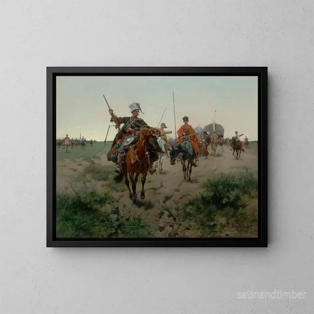 Reproduktion av målningen La Caravane - Josef von Brandt