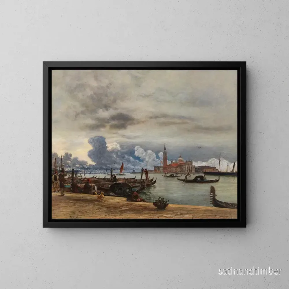 Reproduktion av målningen Vy över San Giorgio Maggiore från Mole i Venedig – Rudolf von Alt Reproduktion av målningen Vy över San Giorgio Maggiore från Mole i Venedig – Rudolf von Alt