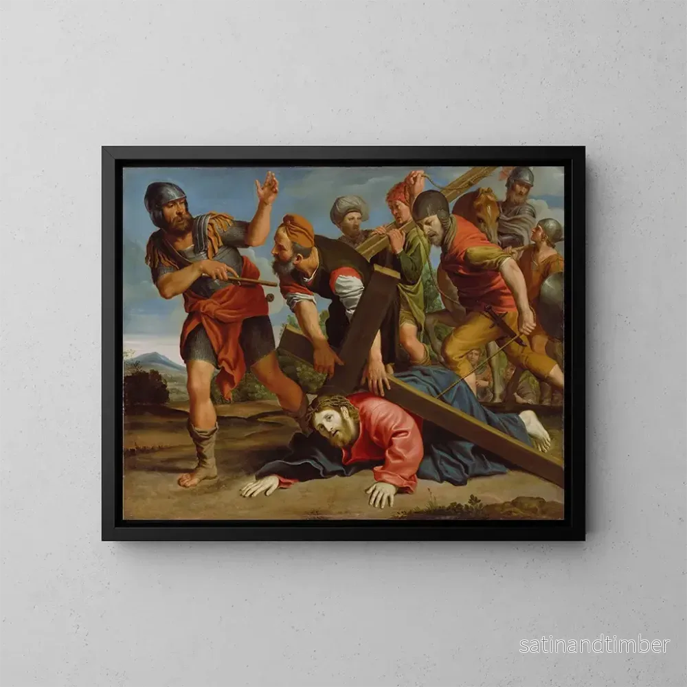 Reproduktion av målningen Le chemin du Calvaire - Domenichino