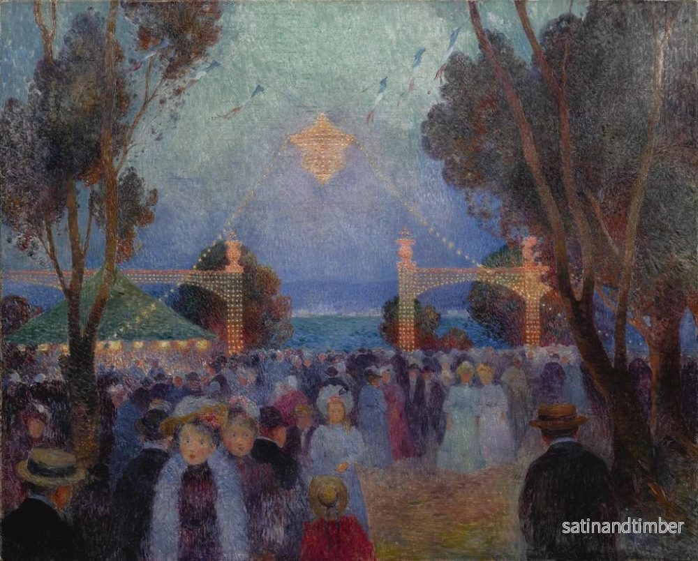 Reproduktion av målningen 14 Juillet fest för nöjesfält - Ferdinand du Puigaudeau - Bild 2