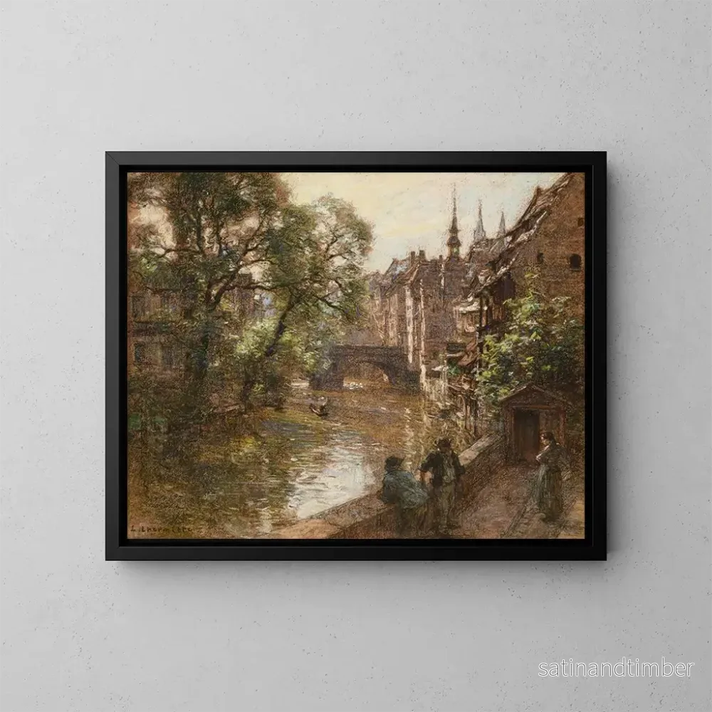 Reproduktion av målningen Le pont de Nuremberg – Léon Augustin Lhermitte Reproduktion av målningen Le pont de Nuremberg – Léon Augustin Lhermitte