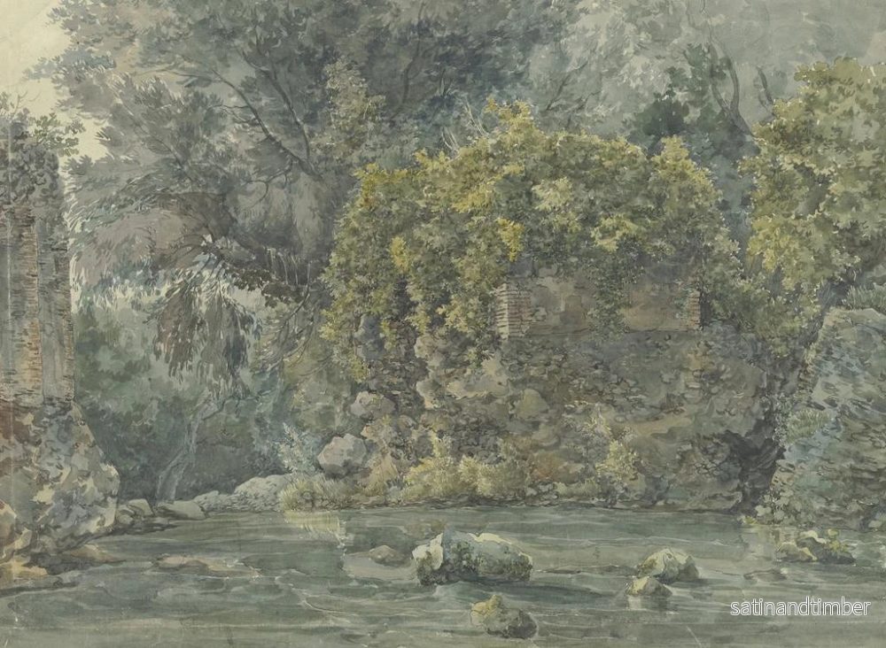 Reproduktion av målningen landskapsbild med skog och ruin vid en bäck - Jakob Philipp Hackert - Bild 2