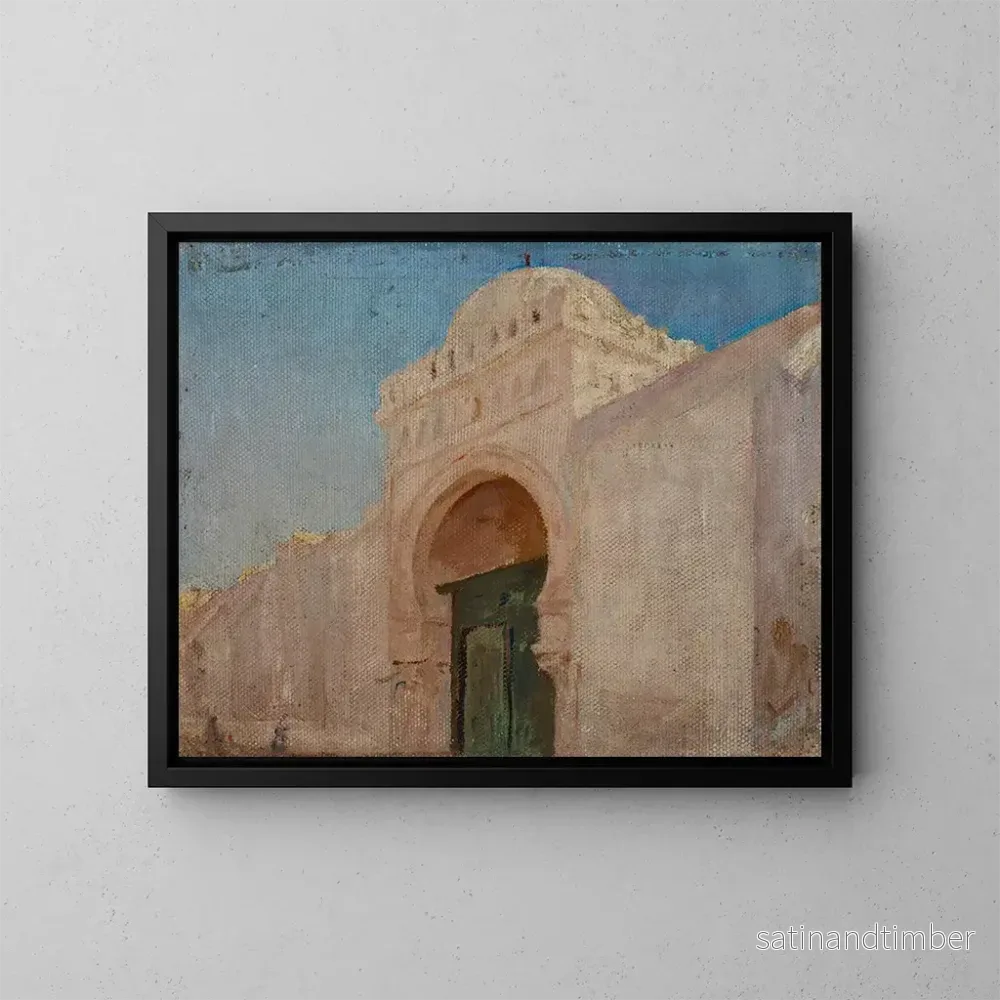Reproduktion av målningen av Entré de la mosquée du Barbier à Kairouan - Jan Cybis