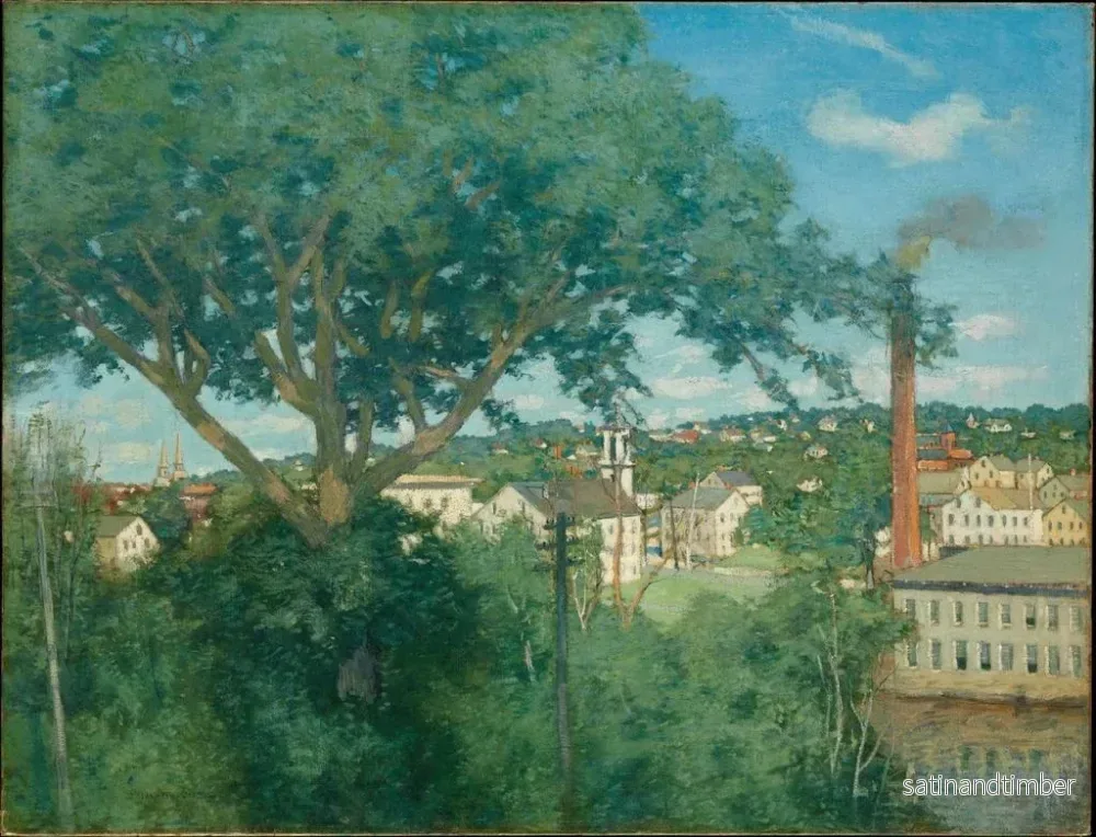 Reproduktion av målningen Le village de l'usine - Julian Alden Weir - Bild 2