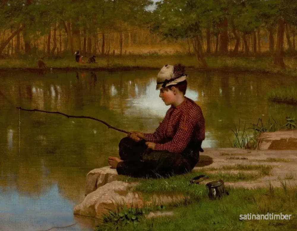 Reproduktion av målningen Väntan på en tugga i Central Park - John George Brown - Bild 2