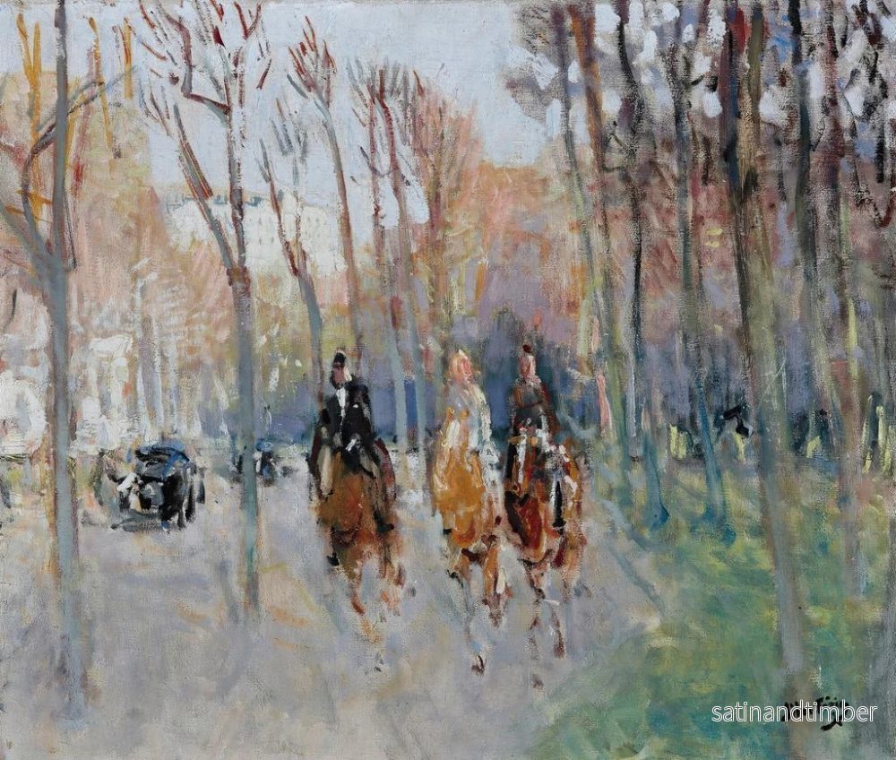 Reproduktion av målningen Cavaliers au bois de Boulogne - Pierre-Eugène Montzin - Bild 2