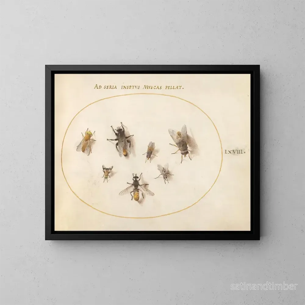 Reproduktion av målningen Platine 68 Sept bin och flugor - Joris Hoefnagel
