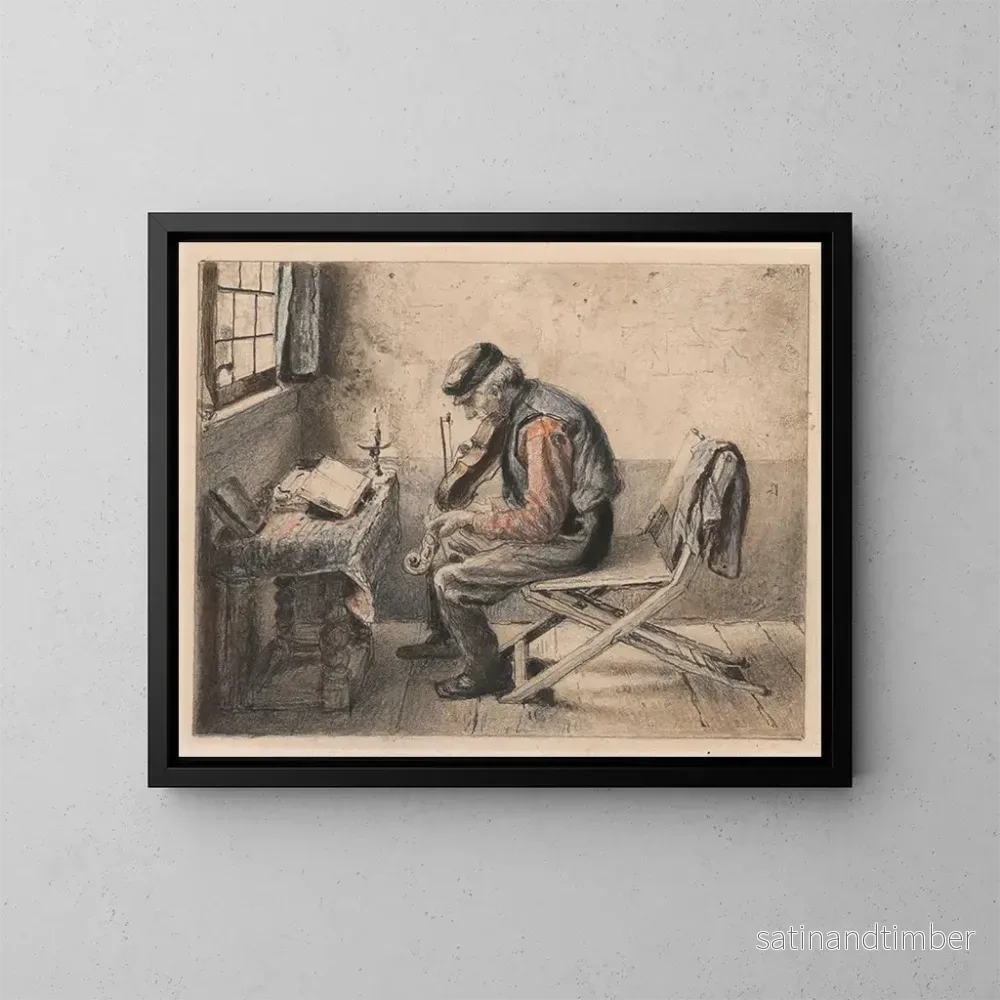 Reproduktion av målningen Le joueur de violon – Henri de Braekeleer Reproduktion av målningen Le joueur de violon – Henri de Braekeleer