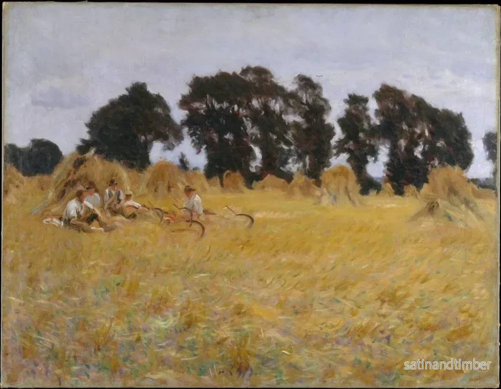 Reproduktion av målningen av skördare som vilar i ett vetefält - John Singer Sargent - Bild 2
