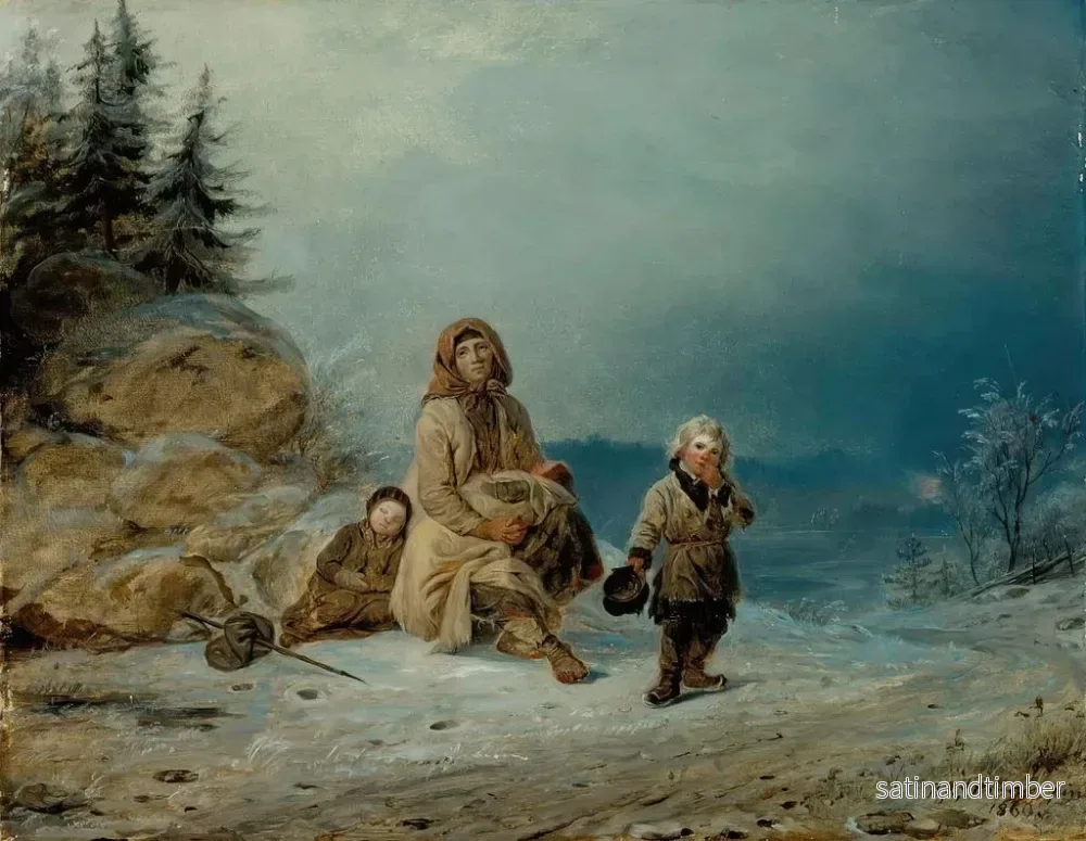 Reproduktion av målningen av familj av tiggare på vägen - Robert Wilhelm Ekman - Bild 2