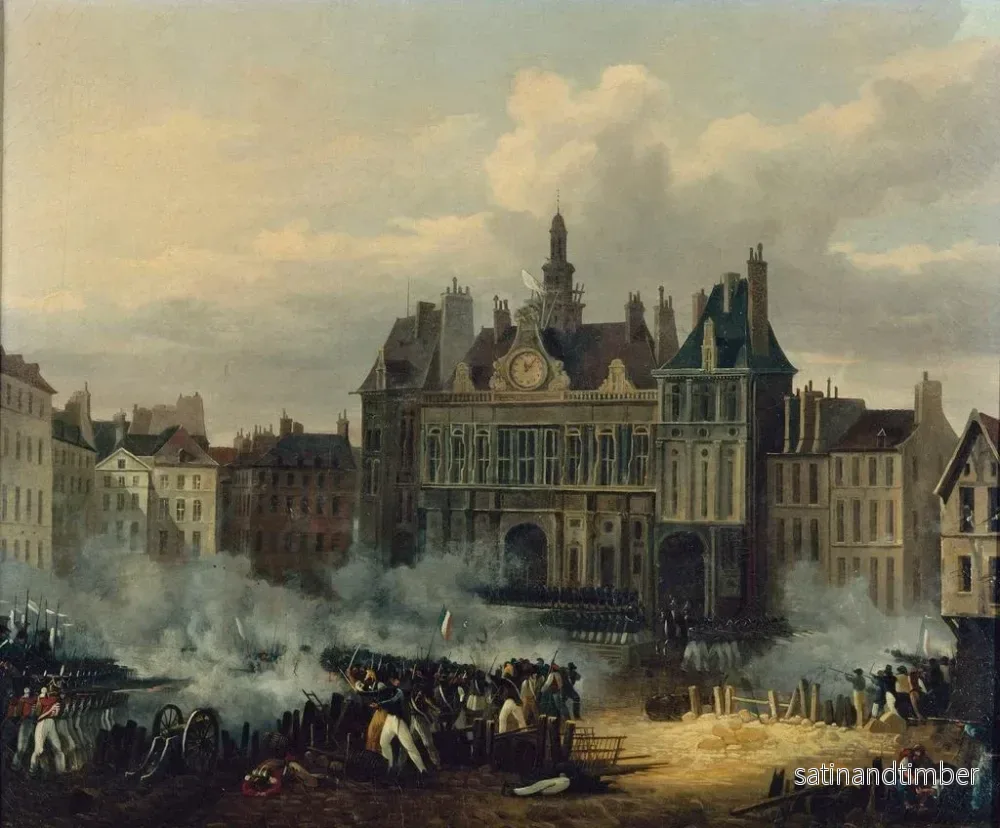 Reproduktion av målningen av stadshusets anfall den 28 juli 1830 - Hippolyte Lecomte - Bild 2