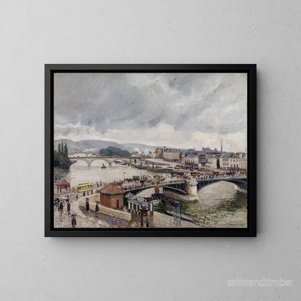 Reproduktion av målningen Vue de la grande rue à Rouen sous la pluie - Camille Pissarro