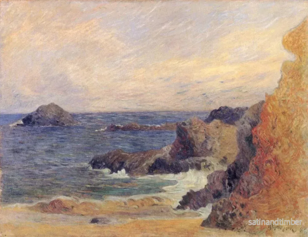 Reproduktion av målningen La Côte rocheuse eller Rochers vid havet - Paul Gauguin - Bild 2