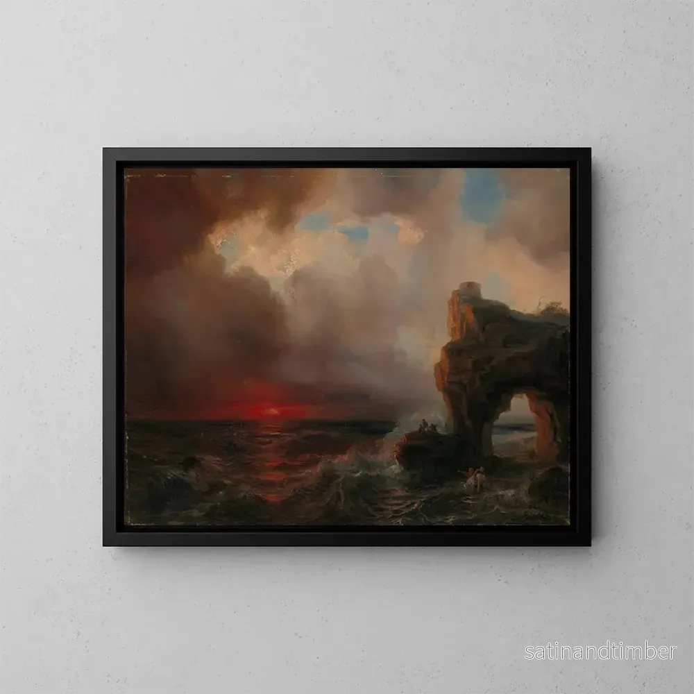 Reproduktion av målningen Tempête au coucher du soleil - Théodore Gudin