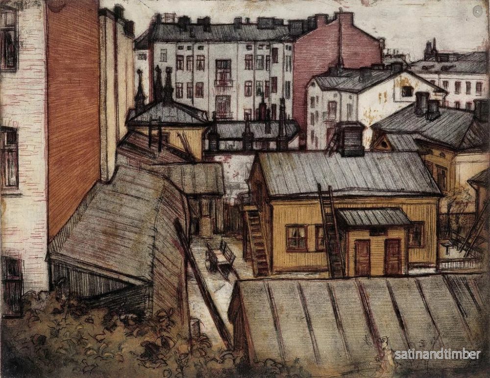 Reproduktion av målningen Vue depuis la maison des artistes Bernhardinkatu - Eero Järnefelt - Bild 2