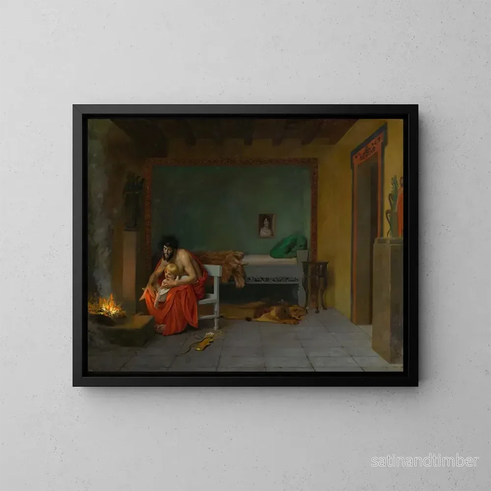 Reproduktion av målningen av de skakande medlemmarna av Cupidon, de varma glöden - Jean-Léon Gérôme