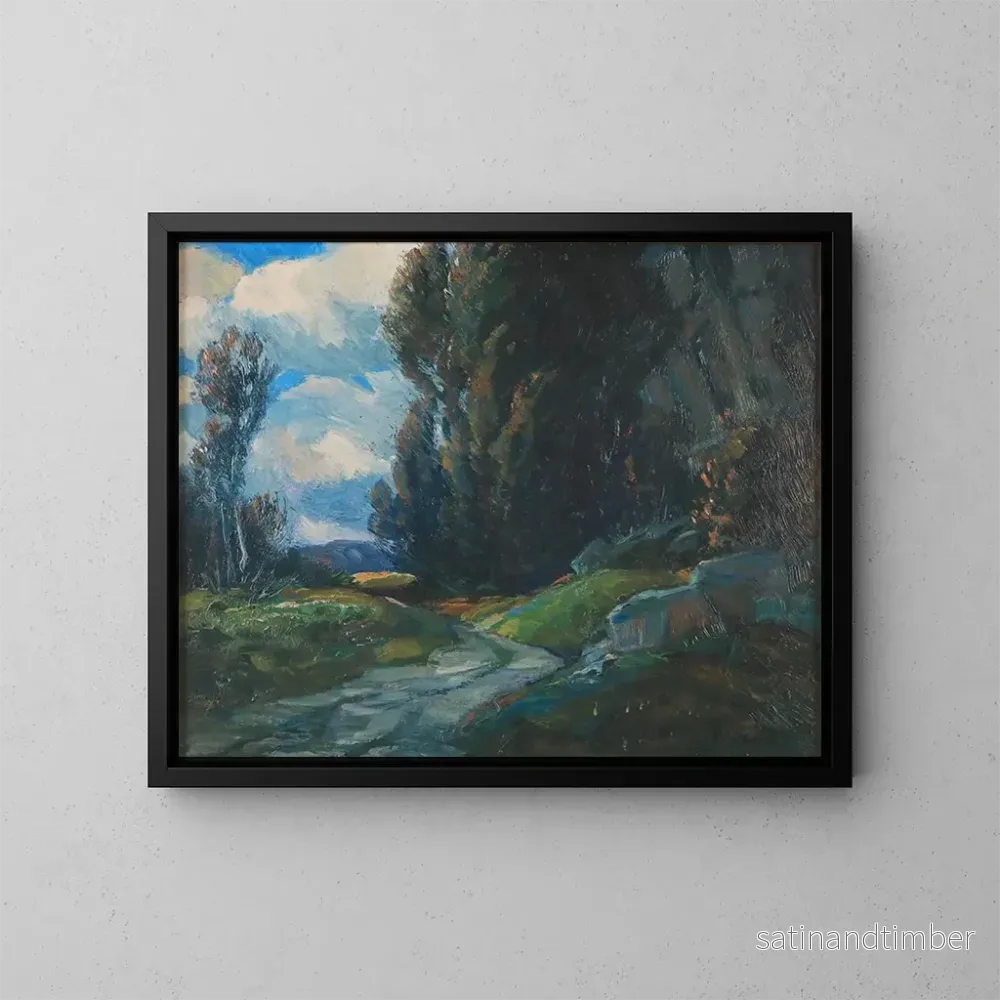 Reproduktion av målningen Chemin solitaire - Oskar Mulley