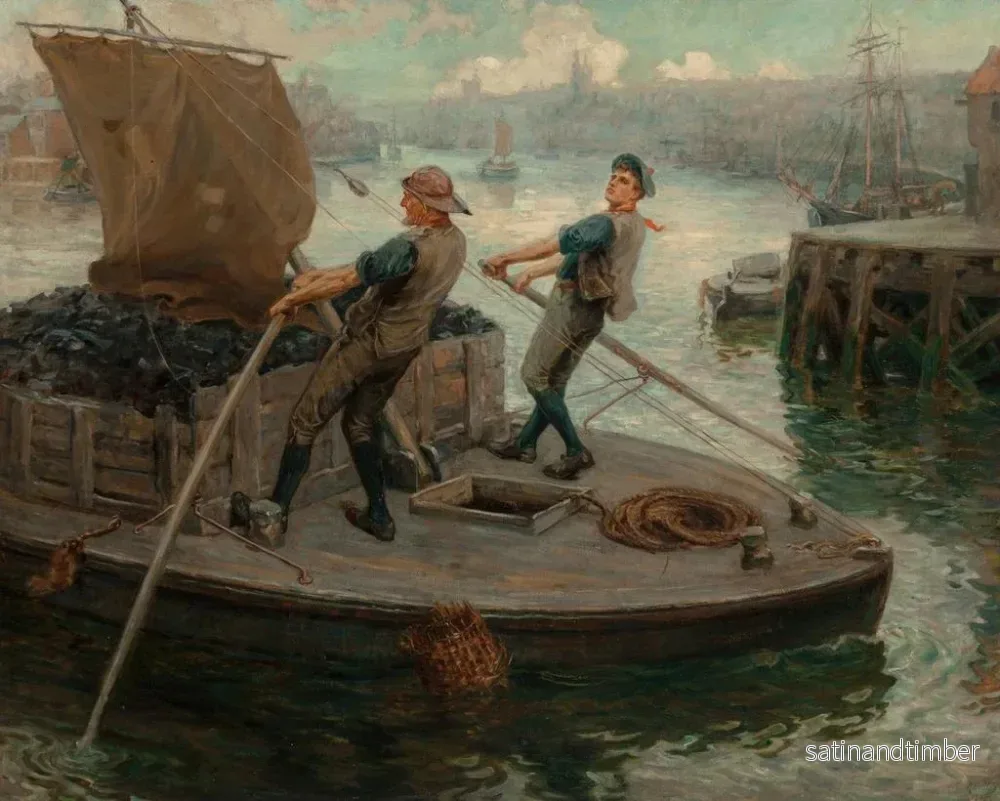 Reproduktion av målningen Arbete på Tyne i Newcastle - Ralph Hedley - Bild 2