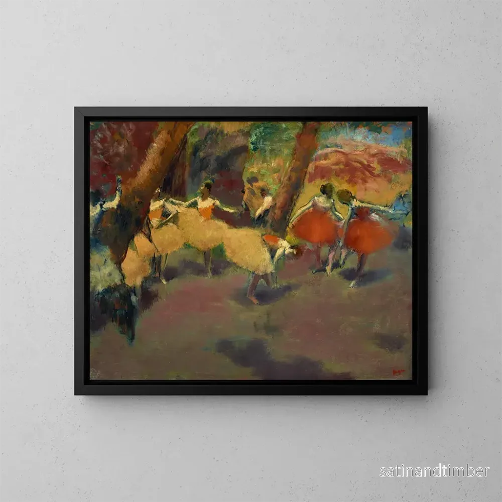 Reproduktion av målningen Före föreställningen - Edgar Degas