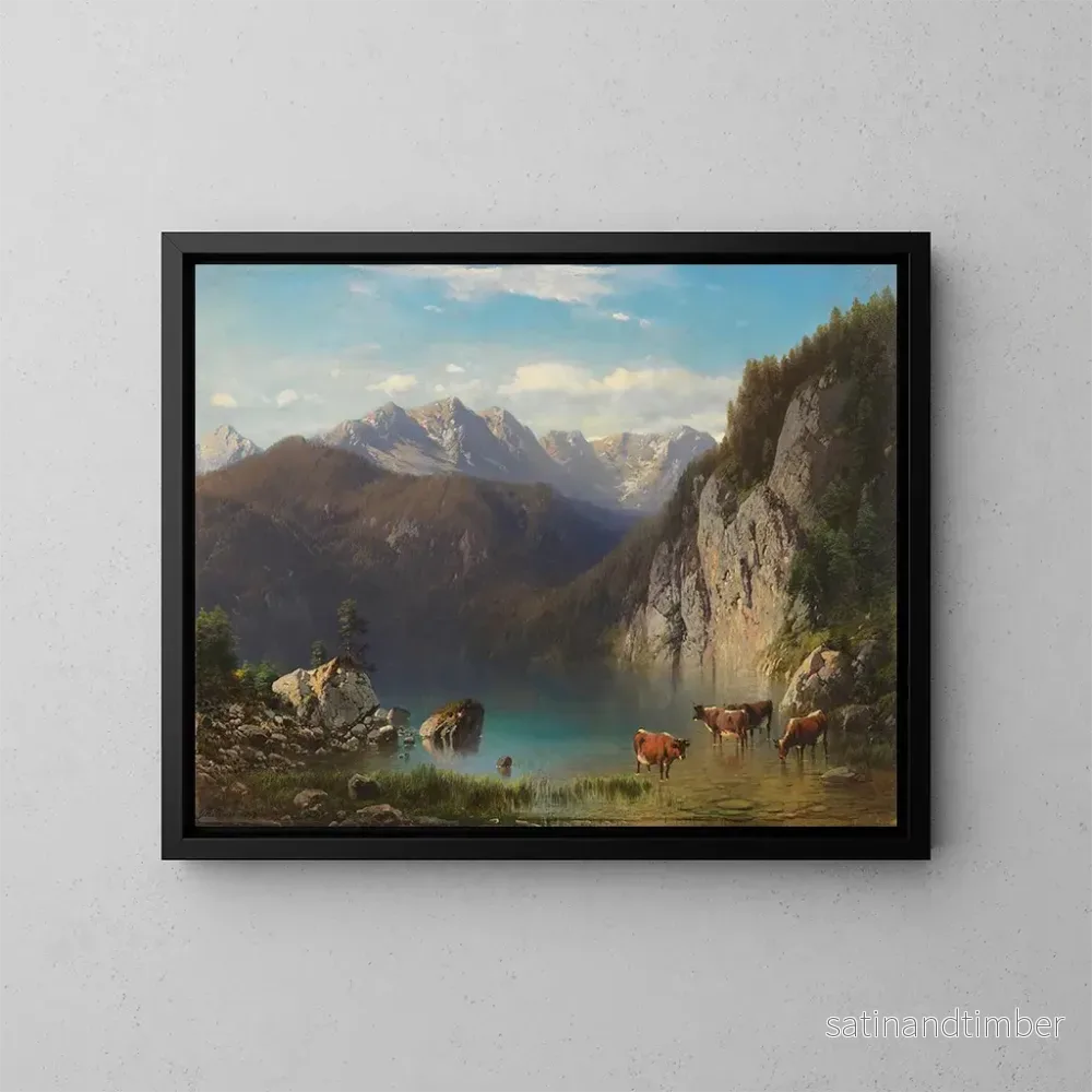 Reproduktion av målningen Le lac d'Alpsee près de Hohenschwangau - Carl Millner