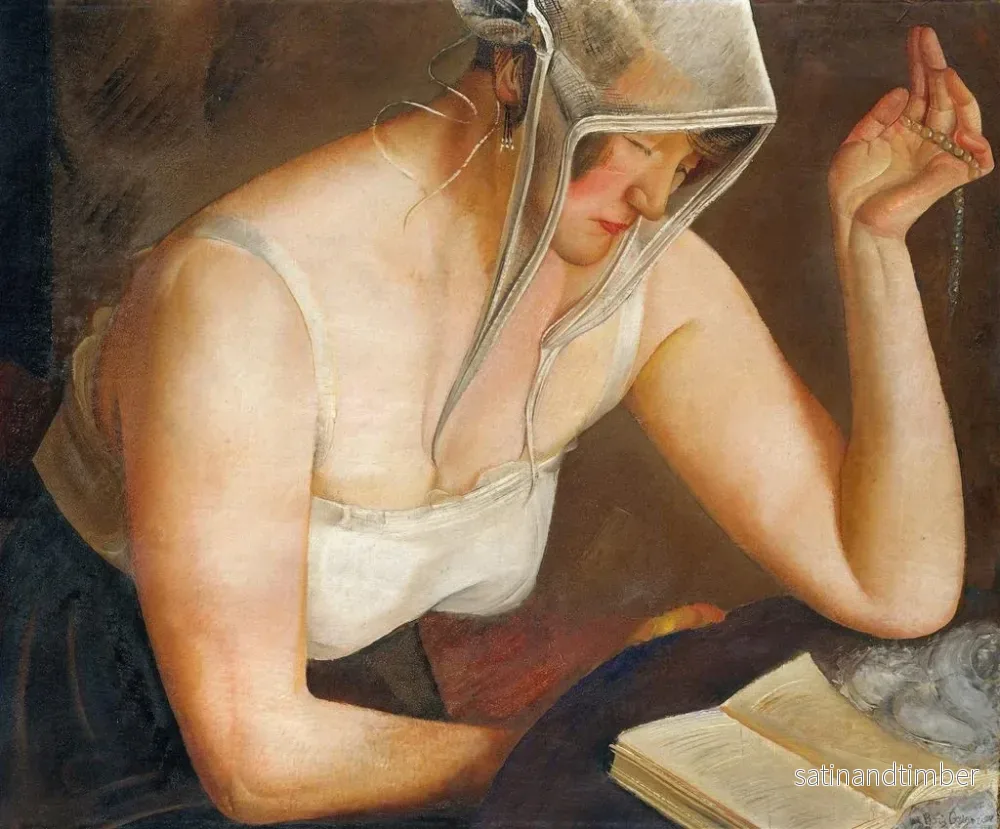 Reproduktion av målningen av kvinna som läser - Boris Grigoriev - Bild 2