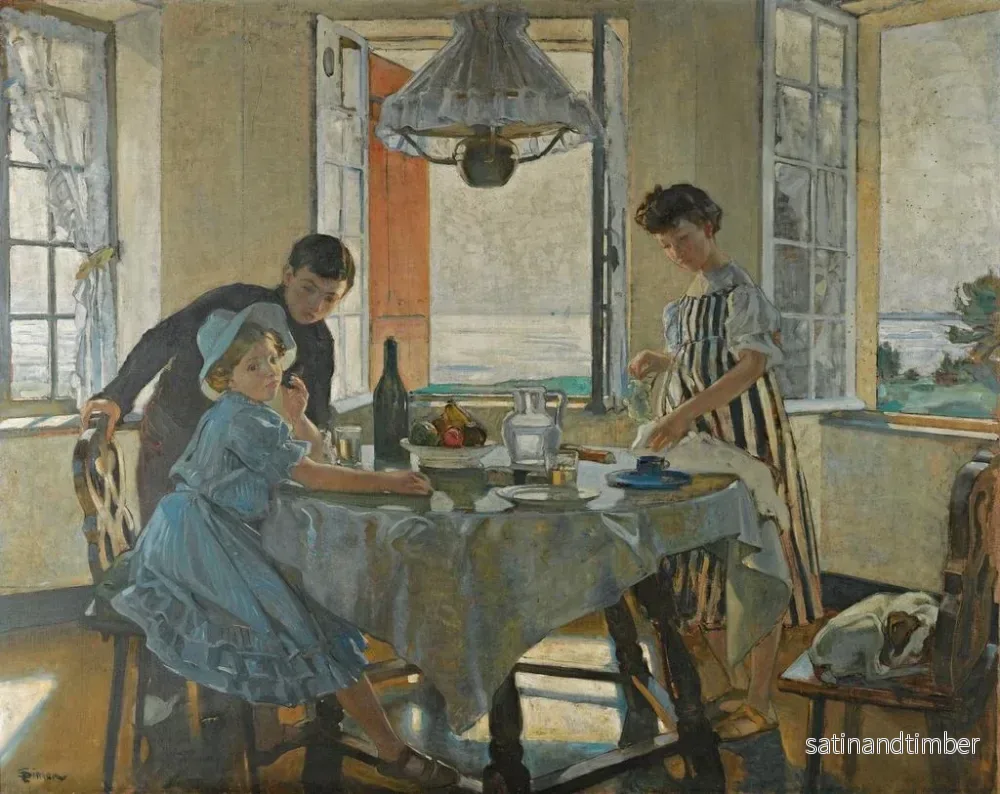 Reproduktion av målningen Le Petit Déjeuner - Lucien Simon - Bild 2